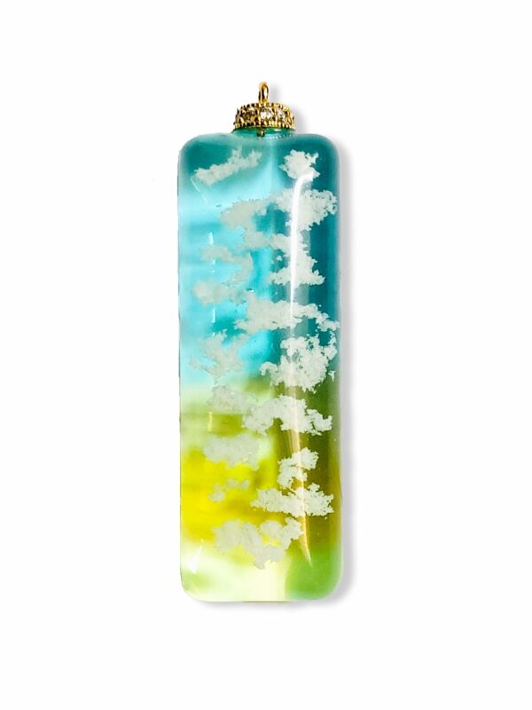 Pendentif bleu jaune