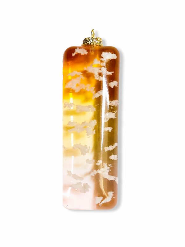 Pendentif rectangulaire orange rose