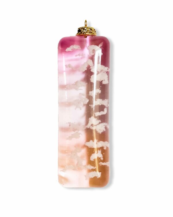 Pendentif rectangulaire rose saumon