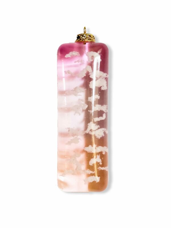 Pendentif rectangulaire rose saumon