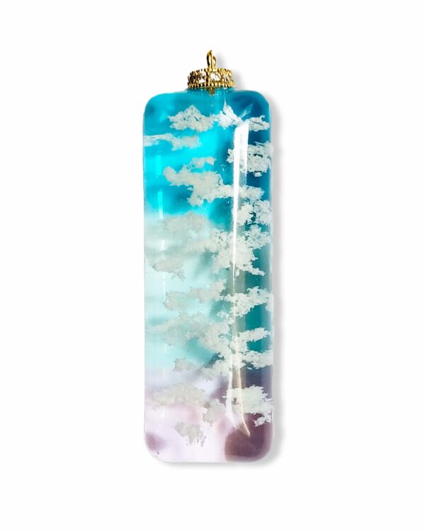 Pendentif rectangulaire turquoise lilas