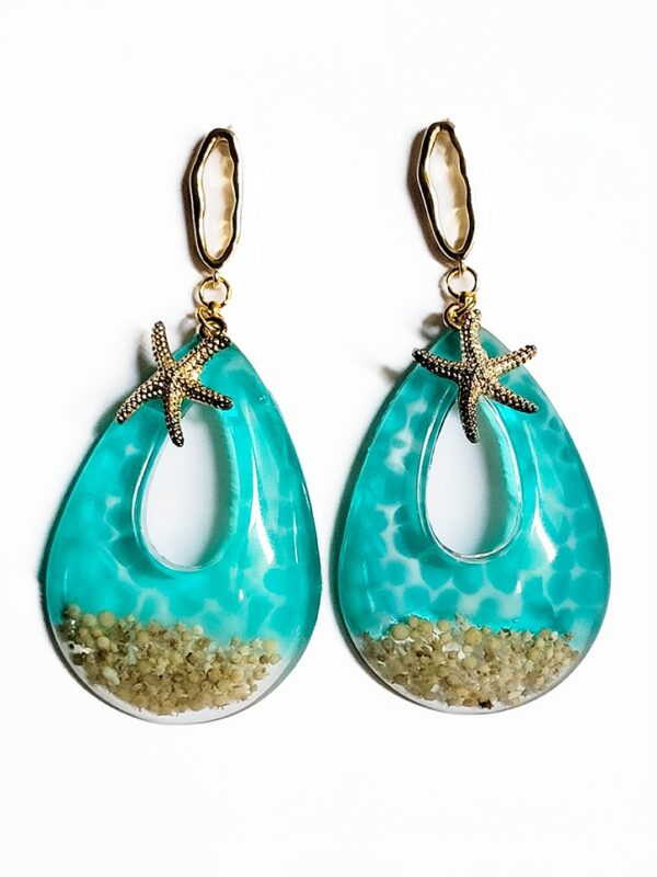 Boucle d’oreille goutte turquoise