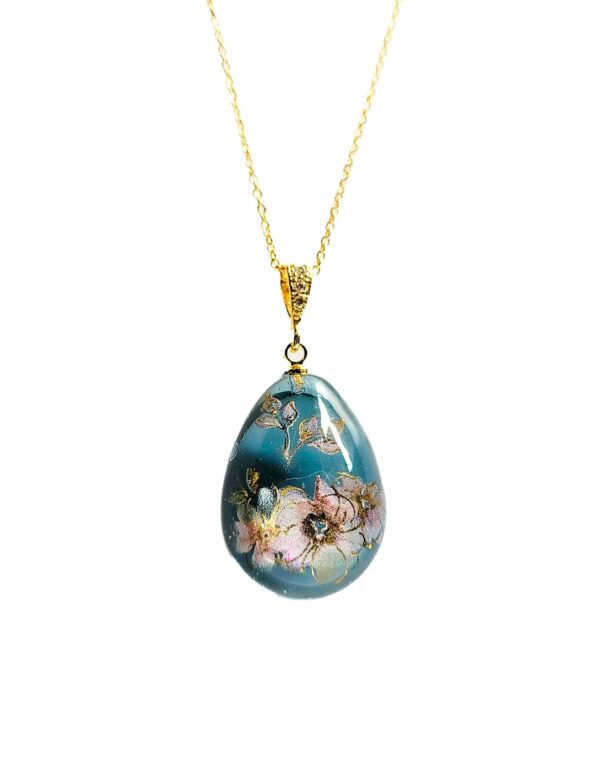 Pendentif goutte Fleurs 2