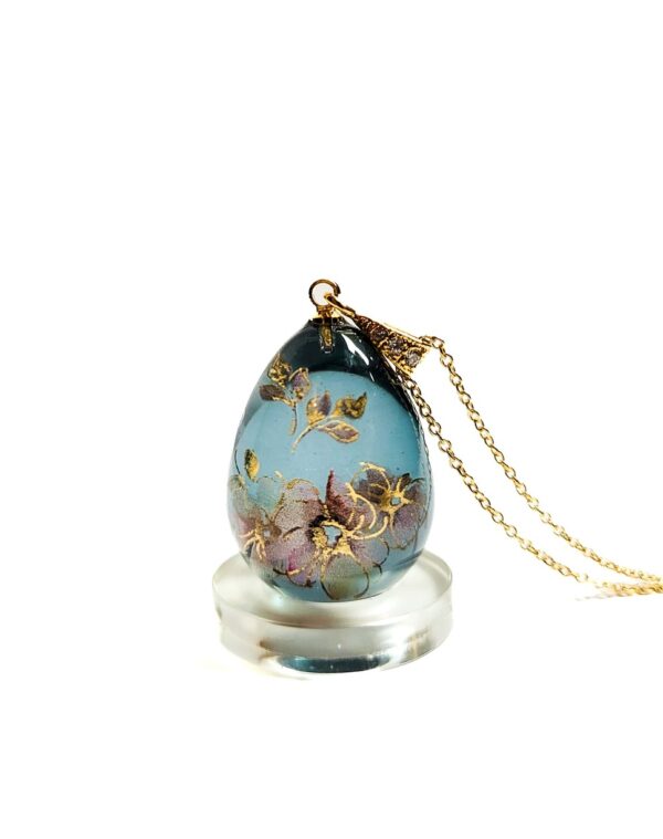 Pendentif goutte Fleurs 2 – Image 2