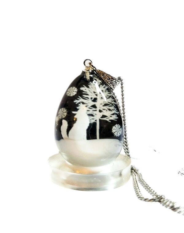 Pendentif goutte Loup blanc – Image 2